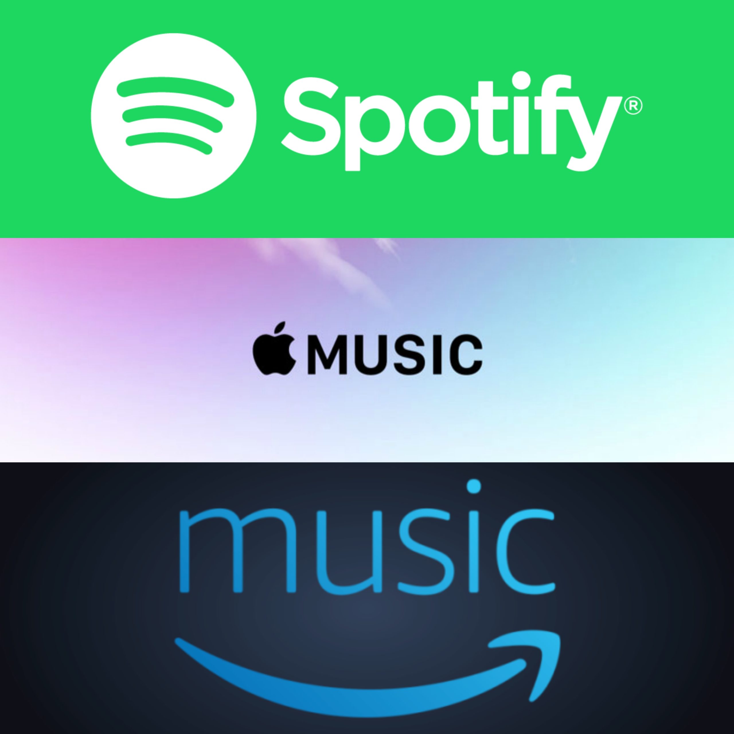 Spotify, Apple Music, and Amazon Music Unlimited Shop US